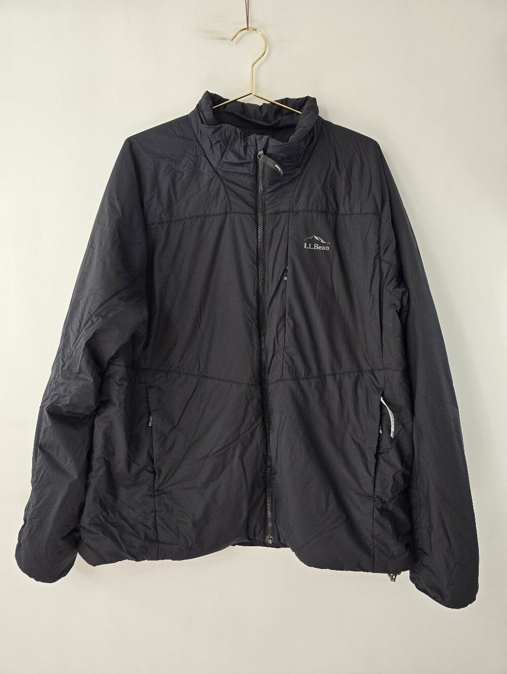 LL Bean Primaloft Packaway Gorpcore Full Zip Jacket Black Item ID 509020 Coat XL